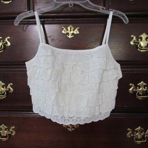 Victoria Secret White Eyelet Camisole Top, Size XS